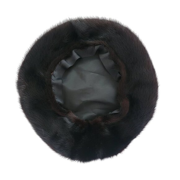 Vintage Black Genuine Mink Fur Hat - Picture 3 of 3